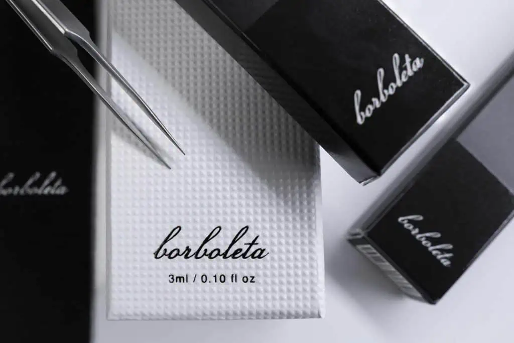 Luxury cosmetic packaging Beauty Borboleta Packaging-Boxes Textured 3D emboss black and white elegant