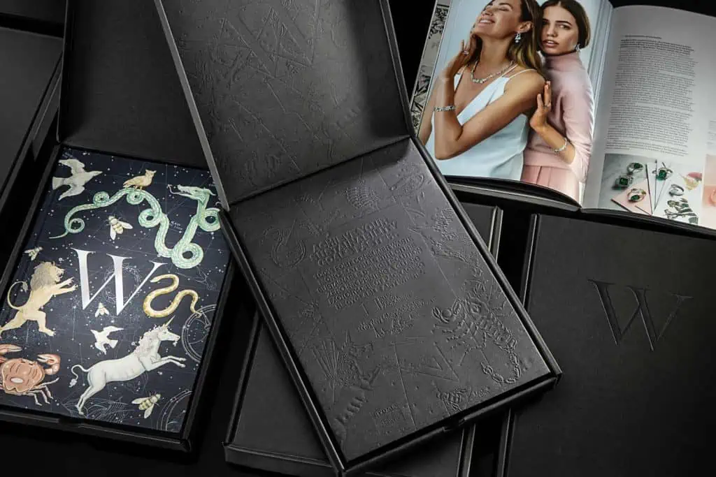 Luxury-Packaging-Design-Walpole  custom emboss pattern black packaging monochrome horoscope 