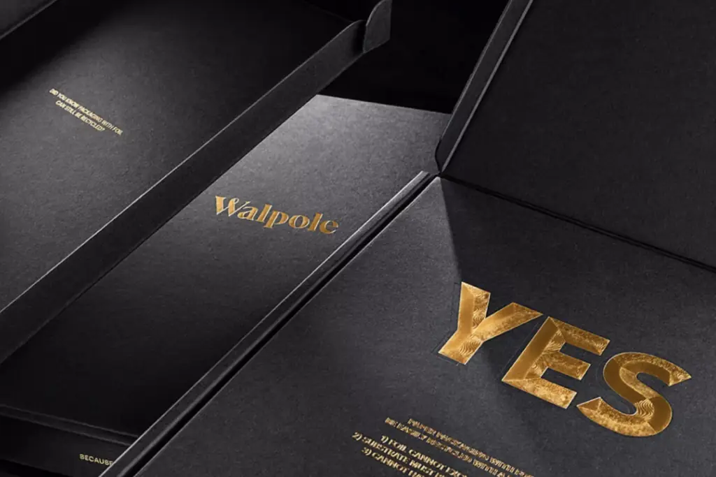 Walpole pentawards sustainable luxury textile retail packaging