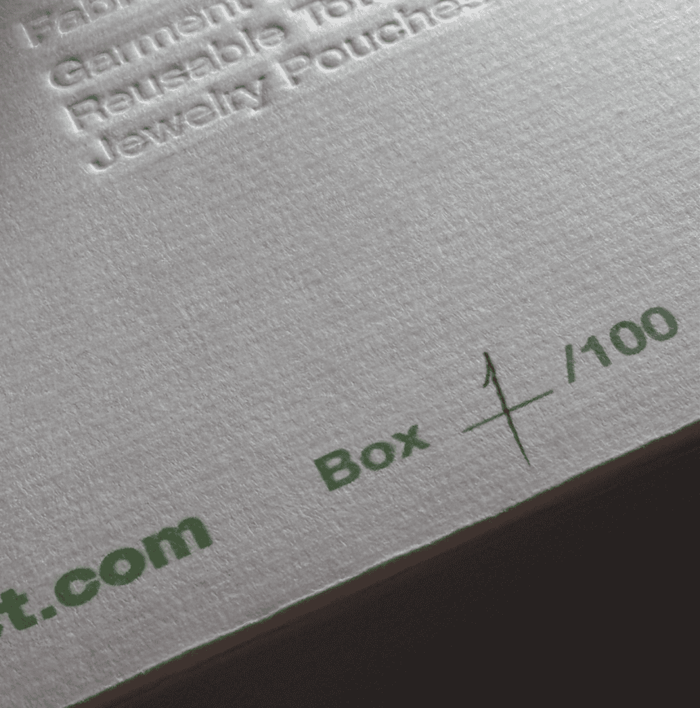 sustainable packaging minimal materials inks reduce fulfillment times woven paper handles deboss