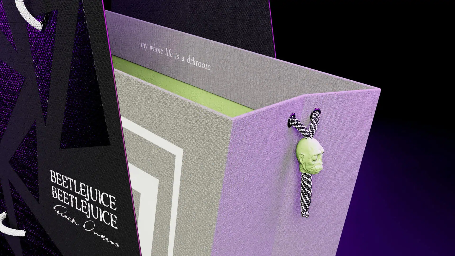 Beetlejuice packaging Rick Owens packaging design shrunken head