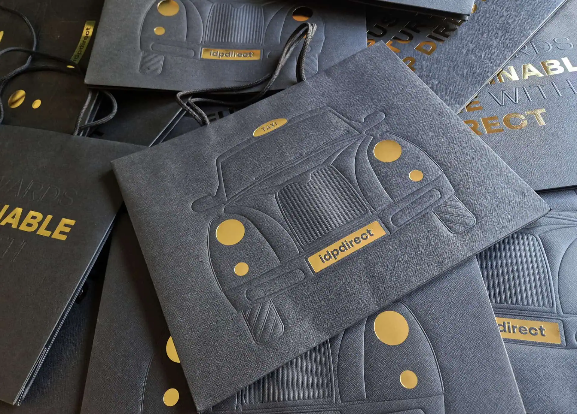 Sustainable Packaging idpdirect london packaging week retail bag gold foil 3d emboss