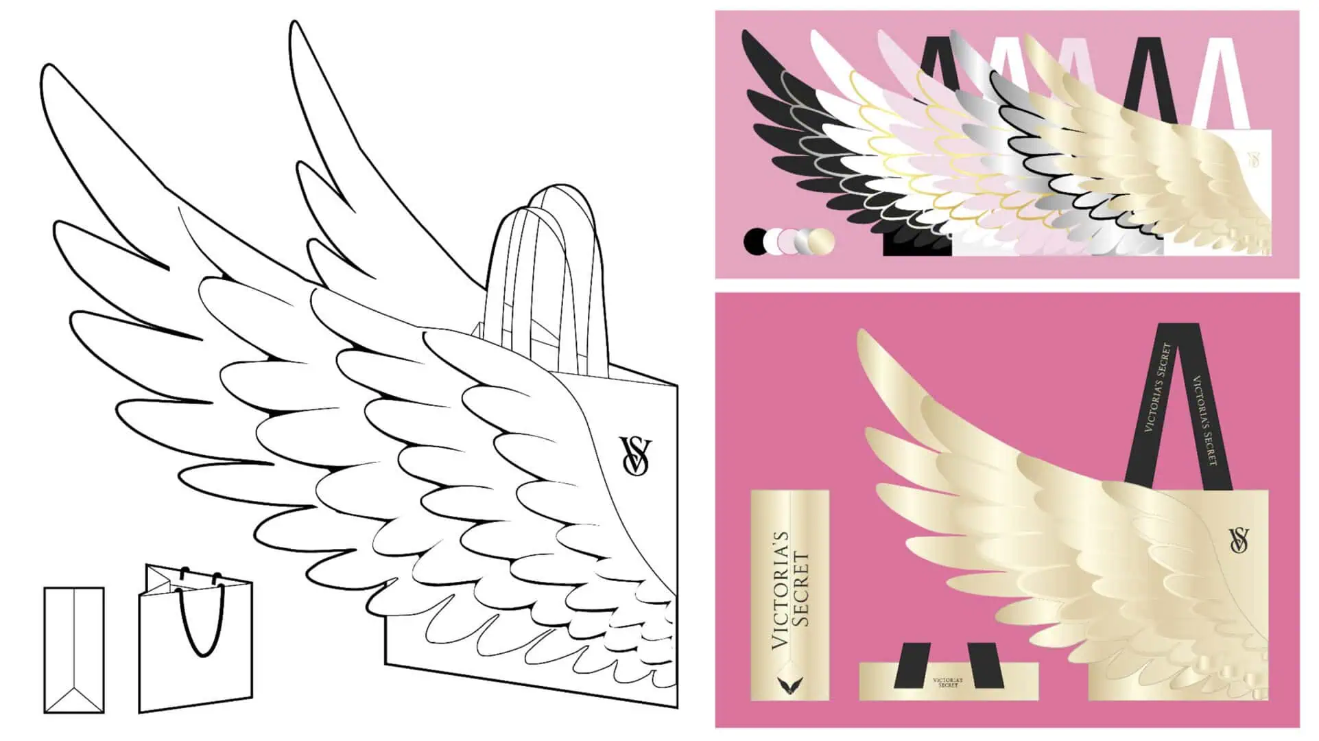 Victoria's Secret Packaging concept moodboard luxury angel wing sexy design 2024