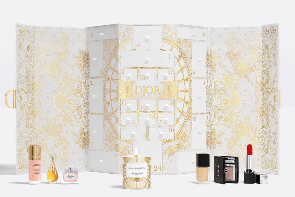 Dior 2024 advent calendar gold foil stamp trend