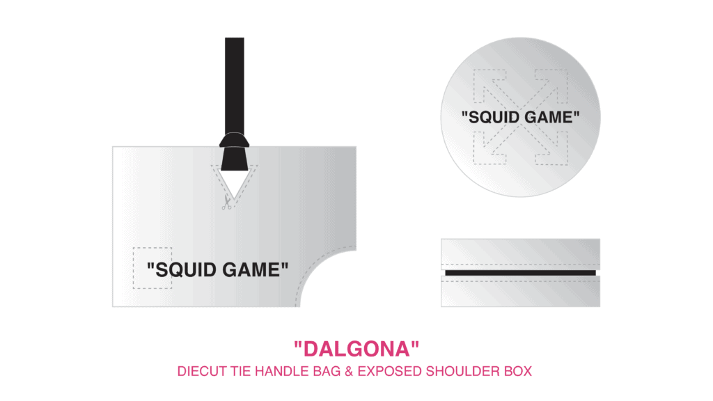 Off-White & Squid Game Packaging design concept dalgona honeycomb player 456 gong yoo netflix